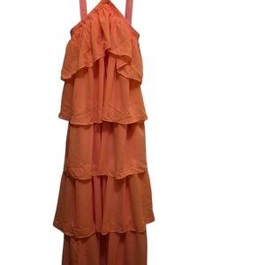 Orange Ruffled Maxi Dress